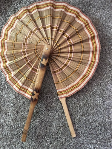 Vintage Bamboo Round Open/close Fan