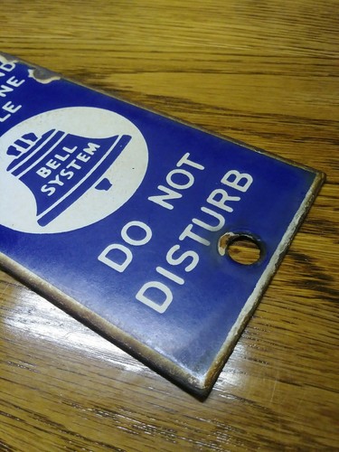 Vintage Bell System Underground Telephone Cable Disturb Porcelain sign 1930s