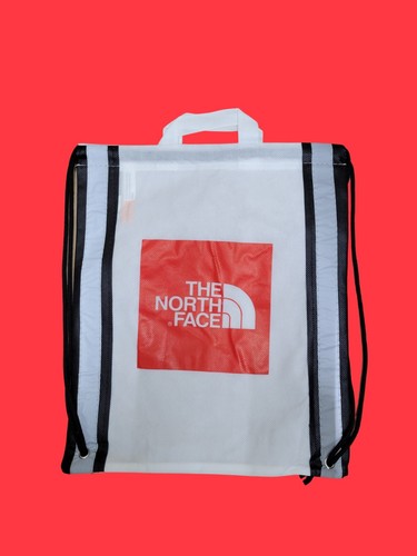 North Face White Red Logo Drawstring Bag 16&rdquo; X 19&rdquo;