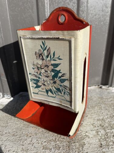 【オンライン限定商品】  Floral Flower Holder Tin Box match metal Vintage Red eBay | NL その他