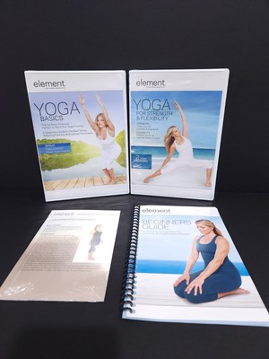 Element Yoga Basics + Strength and Flexibility DVD NEW w Beginners Guide