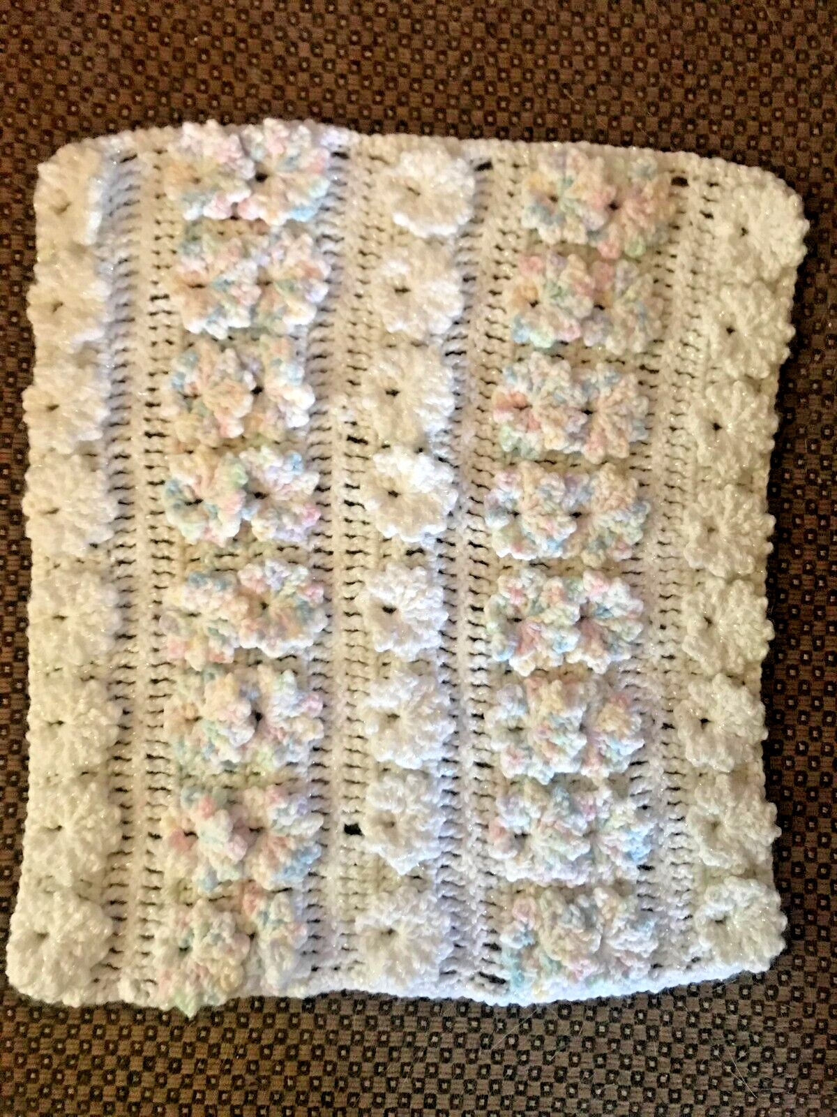 Handmade Crochet Fashion, Baby Doll, Miniature - Floral - Afghan/Blanket/Throw