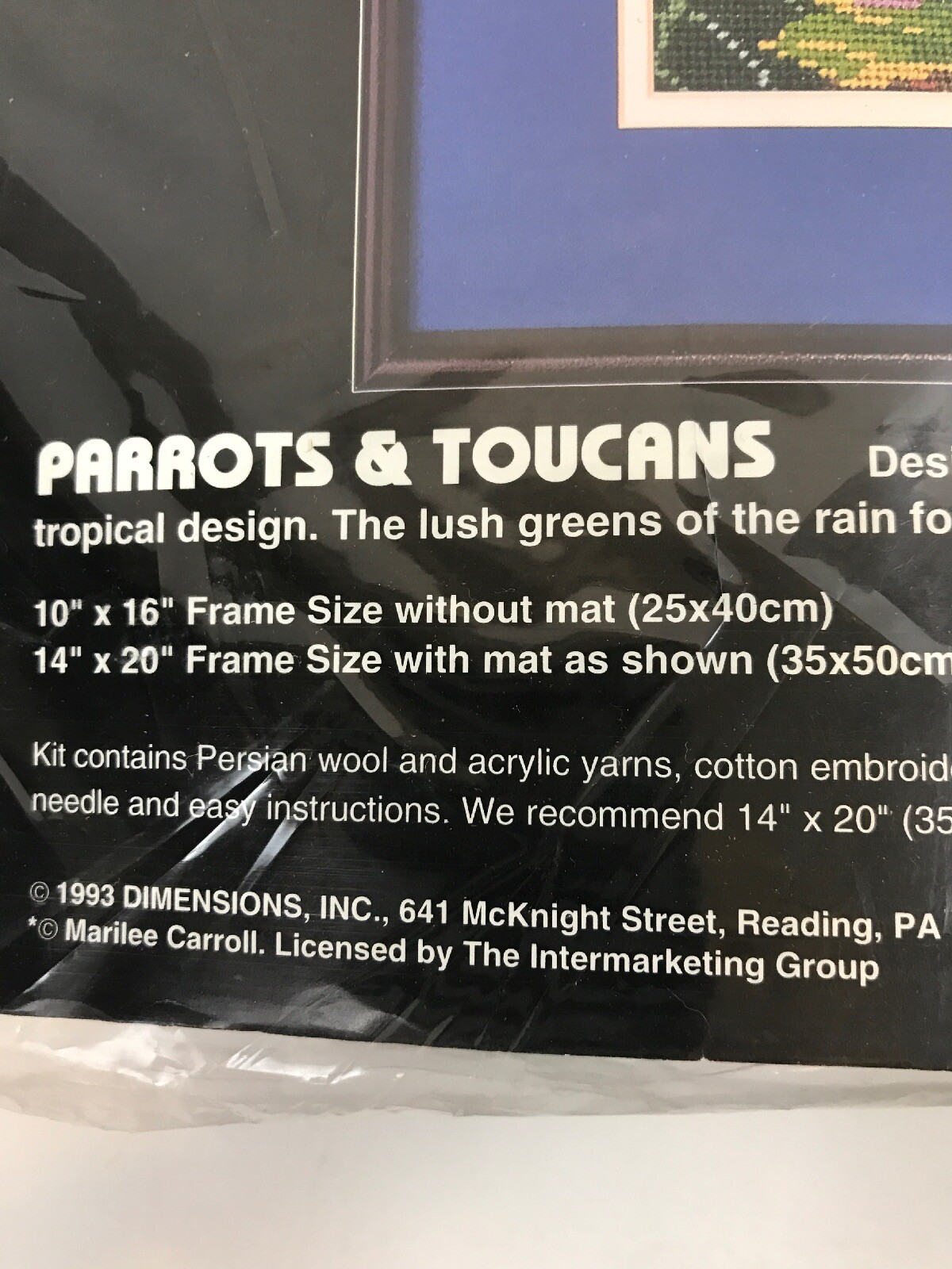 Dimensions Needlepoint Kit Parrots & Toucans Tropical Birds