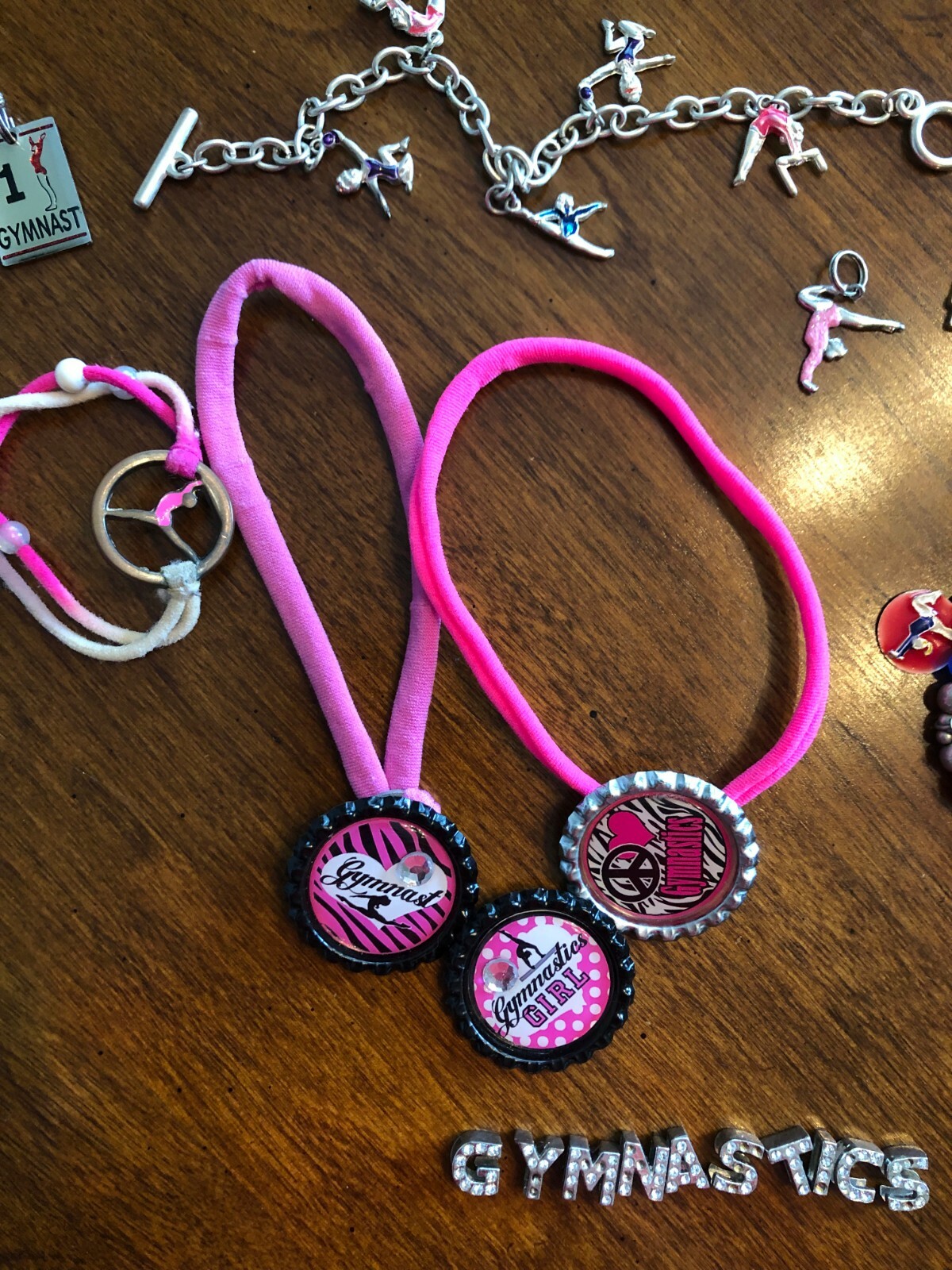 LOT Gymnastics GYMNAST jewelry Bracelets Charms Necklaces Chokers Bag