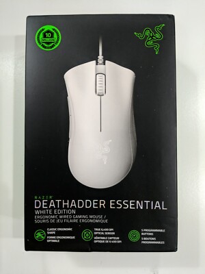 Razer DeathAdder Essential Wired Optical Gaming Mouse White RZ01-03850200-R3U1
