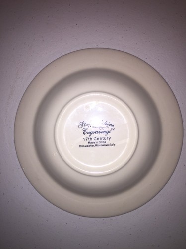 Staffordshire Engravings 17th Century Rimmed Soup Bowl --Blue