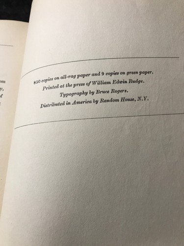 Letters Joseph Conrad To Richard Curie 1928 Tpography by Bruce Roger 1 of 850