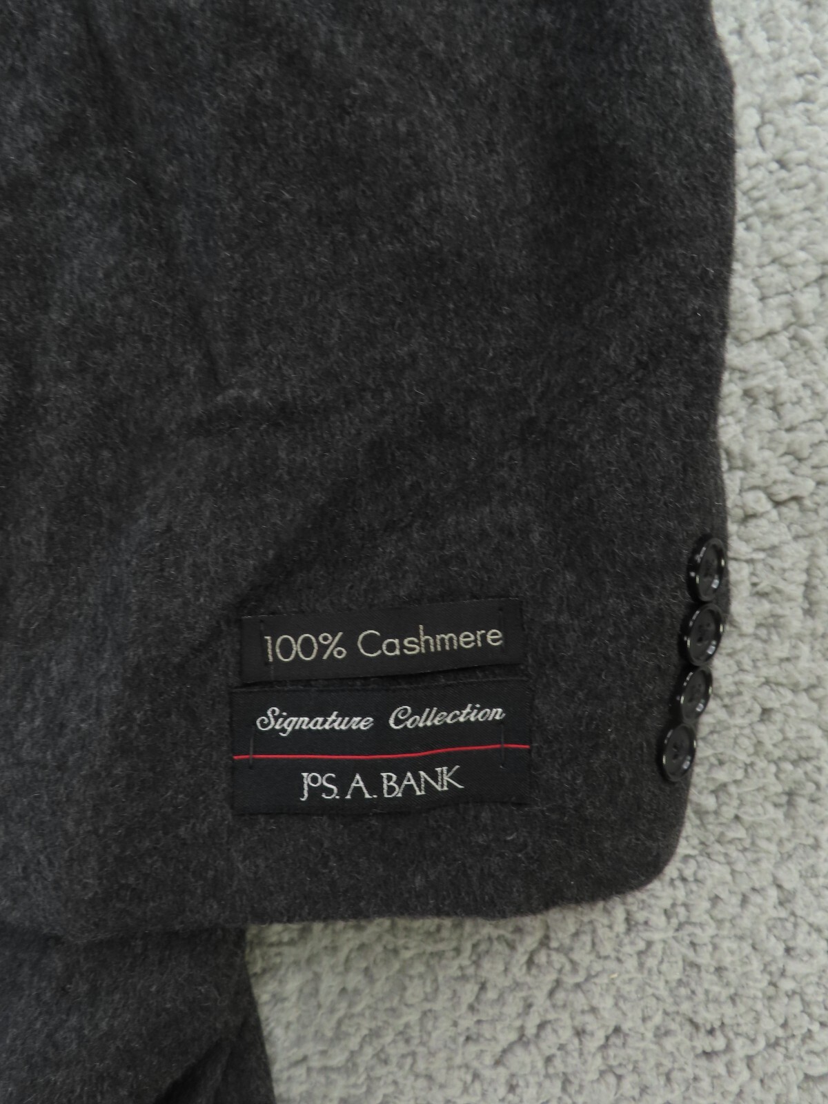 Pre-owned Jos. A. Bank Jos A Bank Over Coat Jacket Mens 50r Charcoal Gray 100% Cashmere