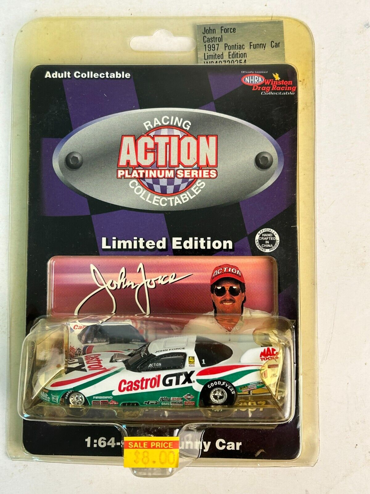 高感度ショップで2023年売れたブランド 1997 Scale 1:64 NHRA Racing Action Pontiac John Car, Funny ミニカー