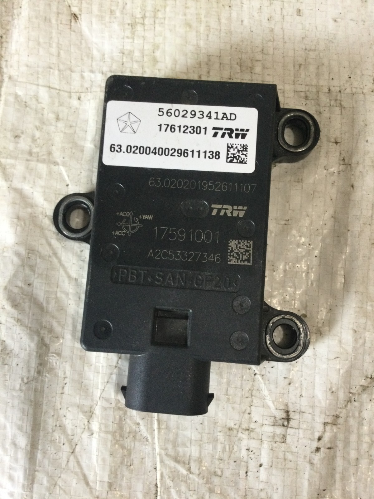 2009-2011 Dodge Ram 1500 Dynamics Sensor YAW Rate Sensor Module OEM 56029341AD 2009-2011 Dodge Ram 1500 Dynamics Sensor YAW Rate Sensor Module OEM 56029341AD