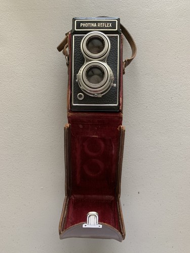 Antique Vintage Camera Photina Reflex Photavit TLR With Leather Case