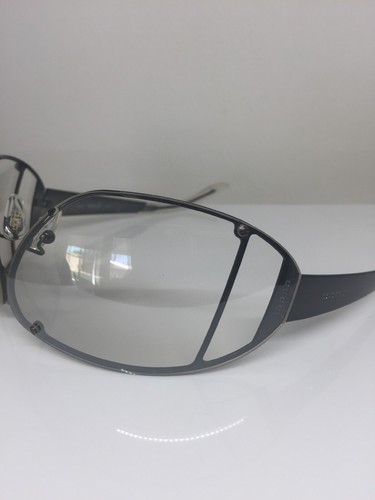 Pre-owned Gucci Authentic  1652 Sunglasses Gg 1652/s C. Tw3 Shiny Gunmetal Made Italy In Silver Flash Mirror Shield With Grey Gradient Lens