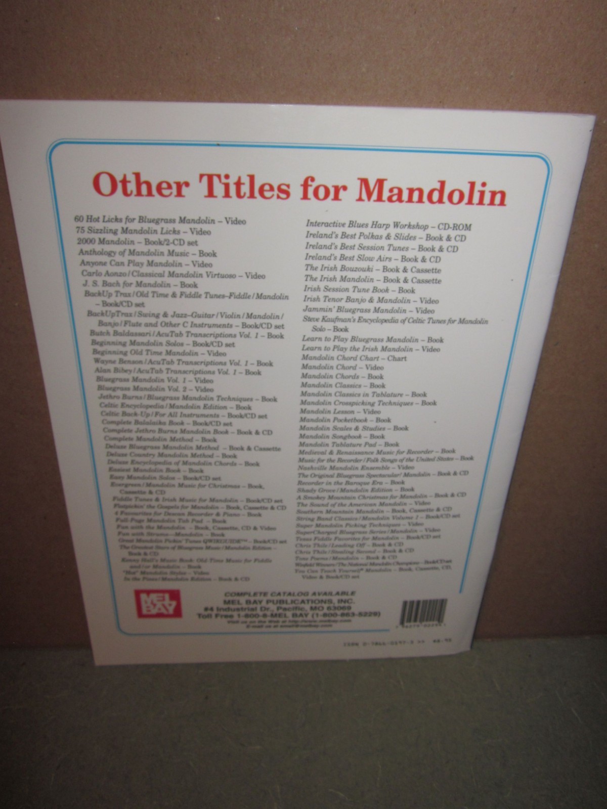 Mel Bay Presents Mandolin Classics in Tablature by Robert Bancalari