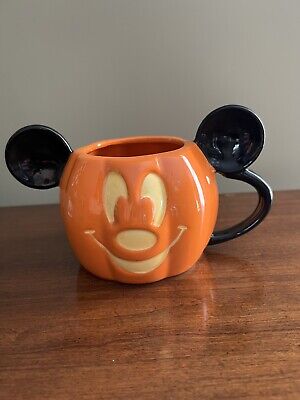 Halloween Disney Mickey Mouse Pumpkin Coffee Mug Cup NEW!!