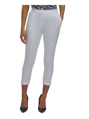 

CALVIN KLEIN Женские облегающие брюки до щиколотки цвета слоновой кости со средней посадкой Petites, Цвет слоновой кости, T03PA513