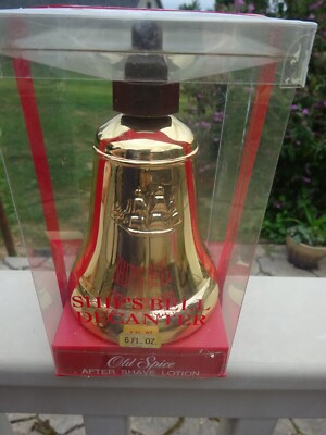 VINTAGE Old Spice After Shave Lotion Blue Glass Ship Decanter Limited Editio 6oz