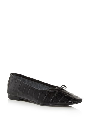 

Женские кожаные балетки SCHUTZ с черным крокодиловым принтом Arissa Toe Slip On 8,5 B, Черный, ARISSA