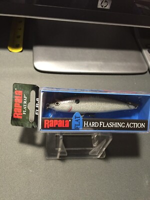 DISCONTINUED RAPALA BALSA SLOW RISING FLAT RAP LURE FLR-8 SILVER NIP