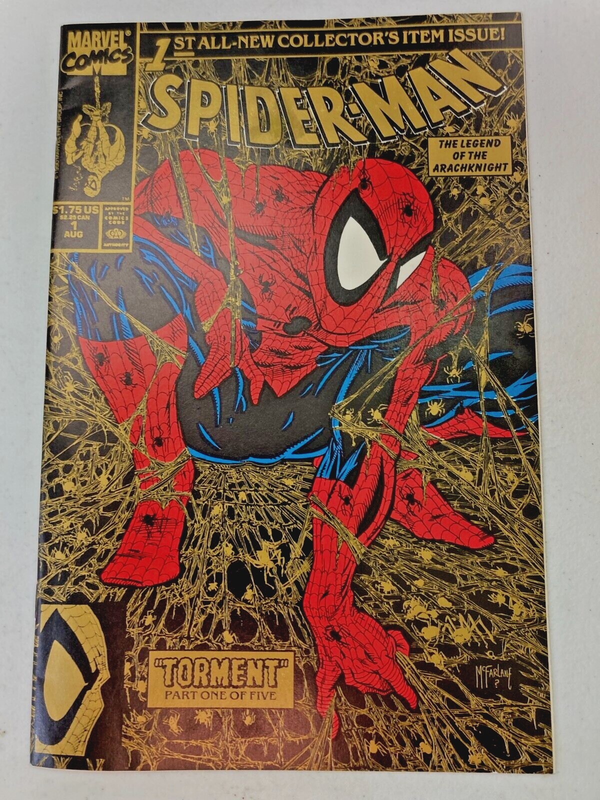 SPIDER-MAN #1 1990 Collectors アメコミリーフ SPIDERMAN,1st All New Collector's Issue, Gold, 1990, Uncert