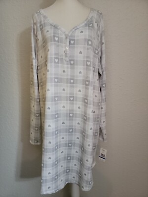 FLORA NIKROOZ Womens Long Sleeve Sleepshirt NWT Stretch Fabric Size XL 