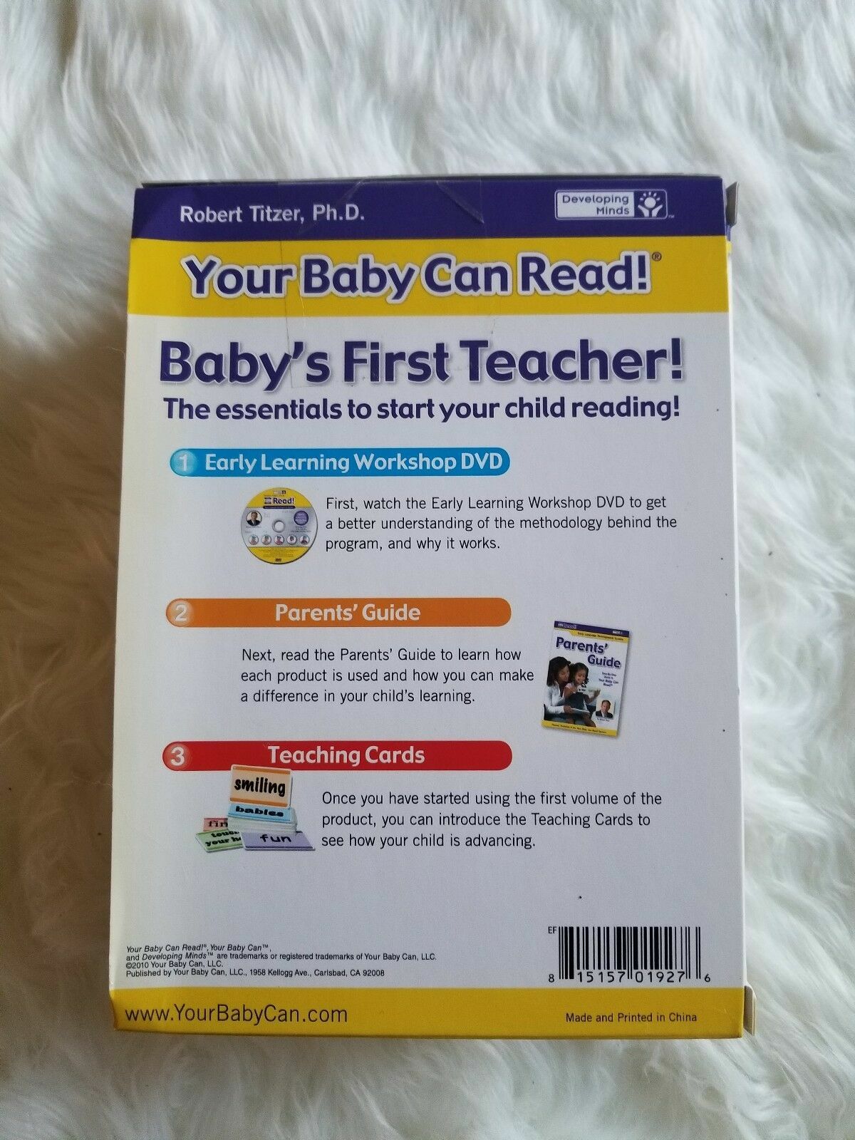 Your Baby Can Read Baby's First Teacher Series Early Learning Development System