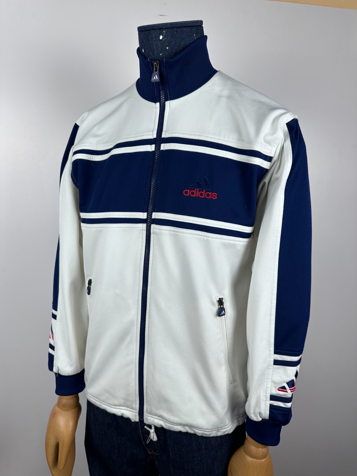 Adidas Originals Vintage 90s Blue White Track Tracksuit Top