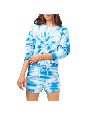 1. Женский топ с круглым вырезом STATE Womens Blue Tie Dye L