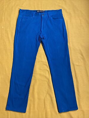 Akademiks Mens 36x32 Straight Leg Relaxed Fit Vintage Baggy Blue / Aqua Denim