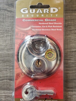 Guard Security 242 Discus Stainless Steel Padlock commercial grade hardened stee