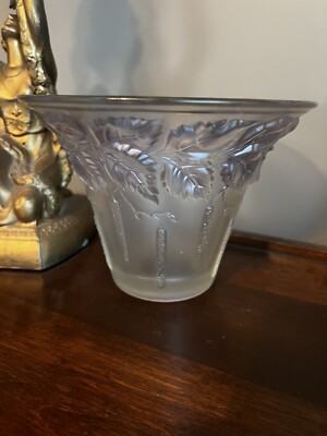 Beautiful Josef Inwald Glassworks 1930 s Art Deco Birch Leaves Vase