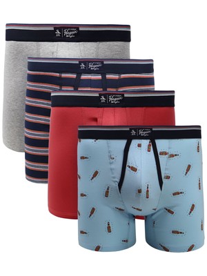 

PENGUIN Intimates 4 шт. Темно-синие трусы-боксеры, Navy, RPMC403