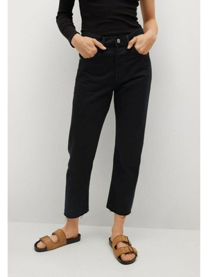 

MNG DENIM Женские черные укороченные джинсы с карманами на молнии, Черный, 17030591