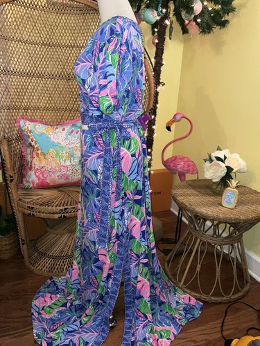 Pre-owned Lilly Pulitzer Sailynn Maxi Set Beleaf In Yourself $258 Size Xl In Multicolor