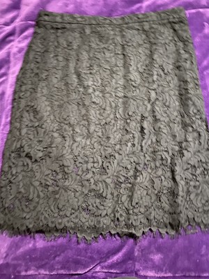 Skies Are Blue Womens XL Knee Length Skirt. Inez Lace. NWT. Black.