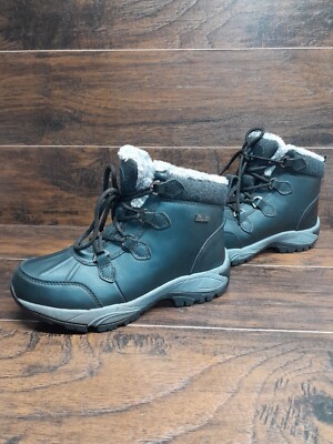 Women's 7.5 Fleece Waterproof Boots Kodiak Faux Fur Leather Insulated Thinsulate