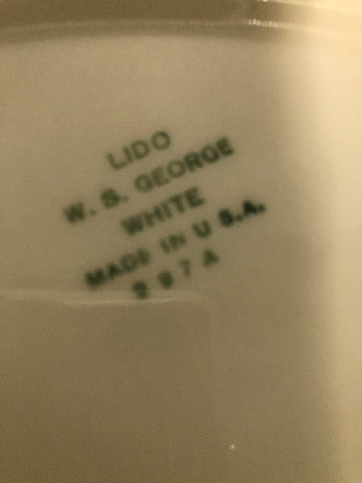 W S George White Lido Peach Blossom Platinum oval platter pre-owned