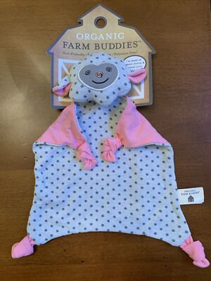 Organic Farm Buddies Baby Security Blanket Cotton Hypoallergenic Dreamy Sheep