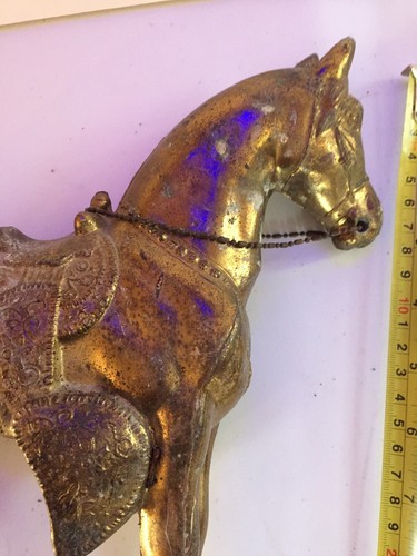 Vintage 10 inch tall Metal Weathered Horse