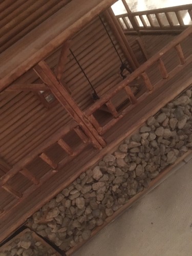 SALE! Folk Art Hand Crafted Wood Cabin With Hidden Storage