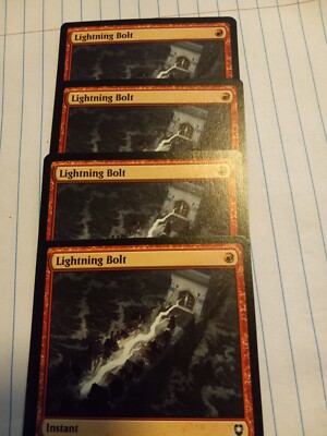 4x Lightning Bolt Magic The Gathering NM Commander Legends: Baldurs Gate