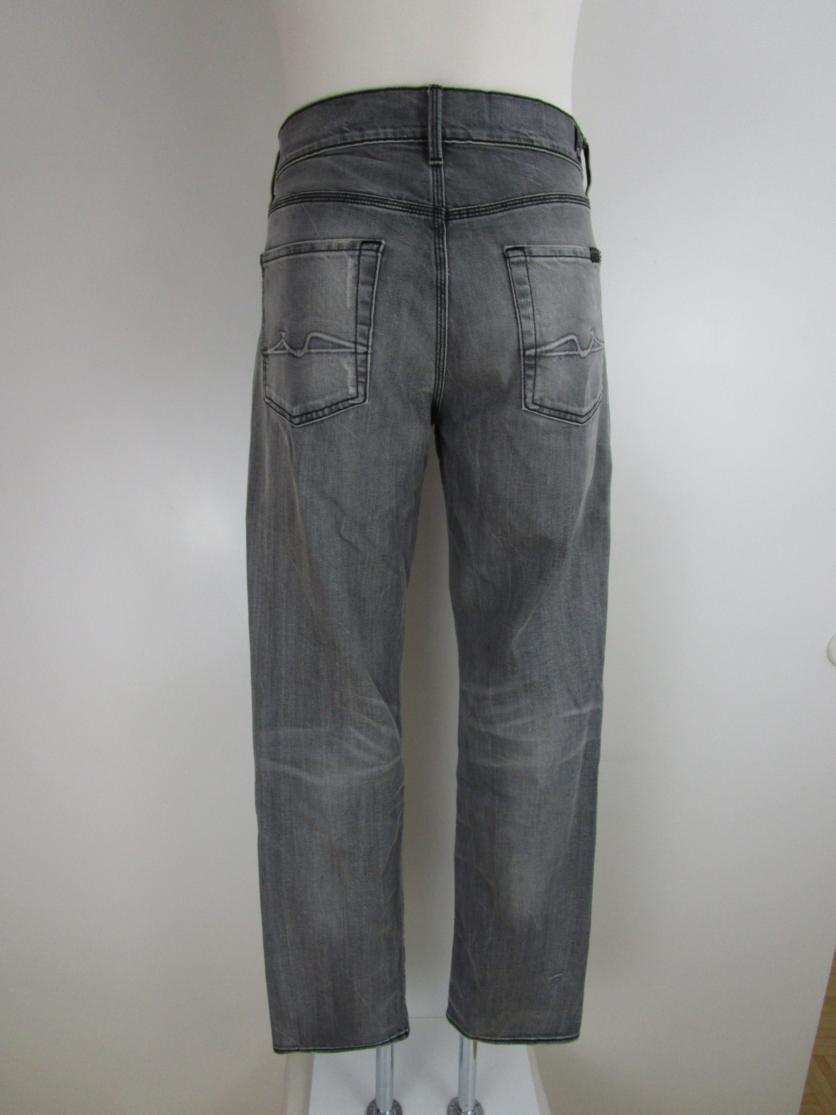 7 For All Mankind Herren Slimmy Jeans W33 L32 Grau Stretch Denim Straight Cut Ebay