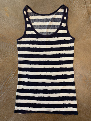 X P B X Perfect Fit Ribbed Womens Layering Tank Blue/White Size Medium
