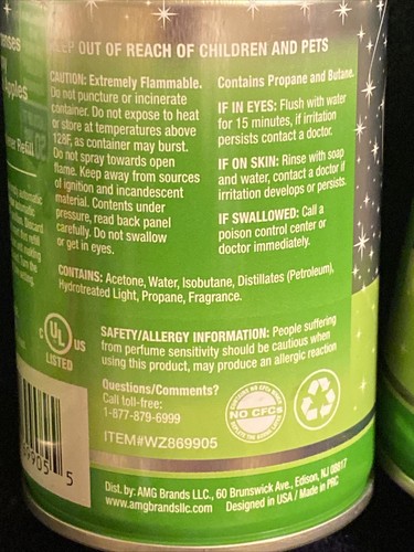 3x Wizard Automatic Spray Refill Fresh Apples 4oz, Fits Glade/ Airwick Units