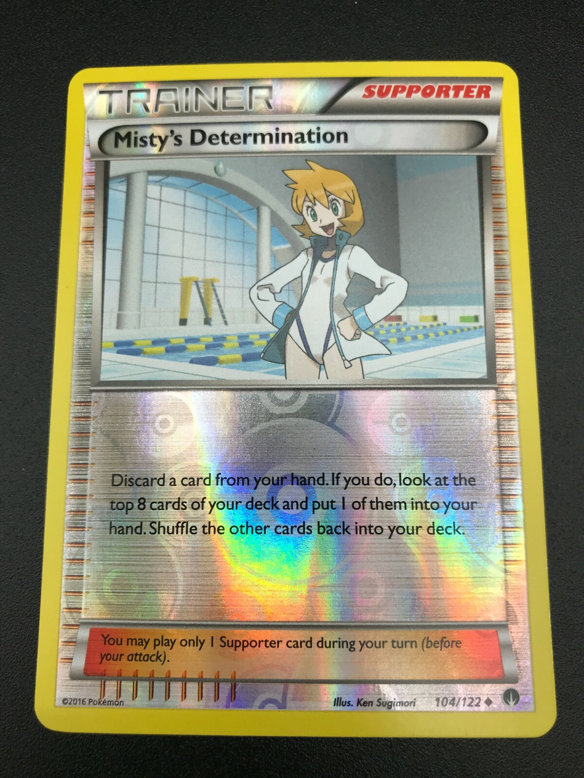 Misty's Determination REVERSE HOLO 104/122 Pokemon Supporter