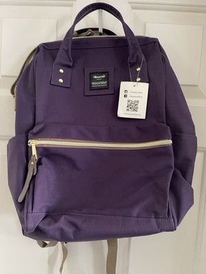 Himawari Laptop Backpack Travel  Case Bookbag USB Charging Port Purple New