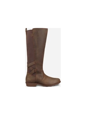

TEVA Womens Bison Brown Strapping Кожаные сапоги для верховой езды Ellery с круглым носком, Коричневый, 1103228