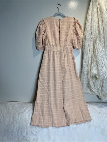 

Платье миди Free People Slow Pace с романтическими оборками и пышными рукавами, Peach