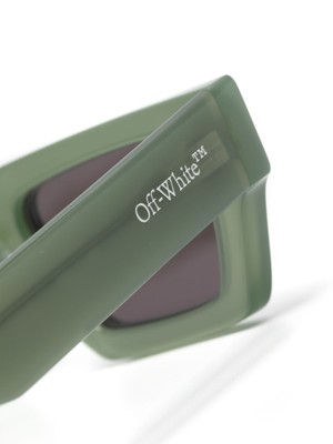 Pre-owned Off-white Oeri129s24pla0015707 Manchester Olive Green Dark Grey Sunglasses In Manchester Olive Green  Dark Grey