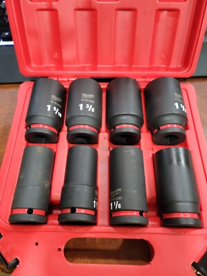 Milwaukee - 49-66-7018 - 3/4'', Drive Impact Socket Set, Sae, 8 Pc - Open Box