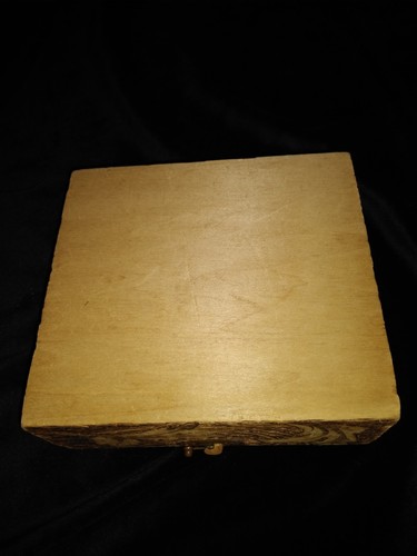 Antique Square Flemish Carved pyrography Wooden Box